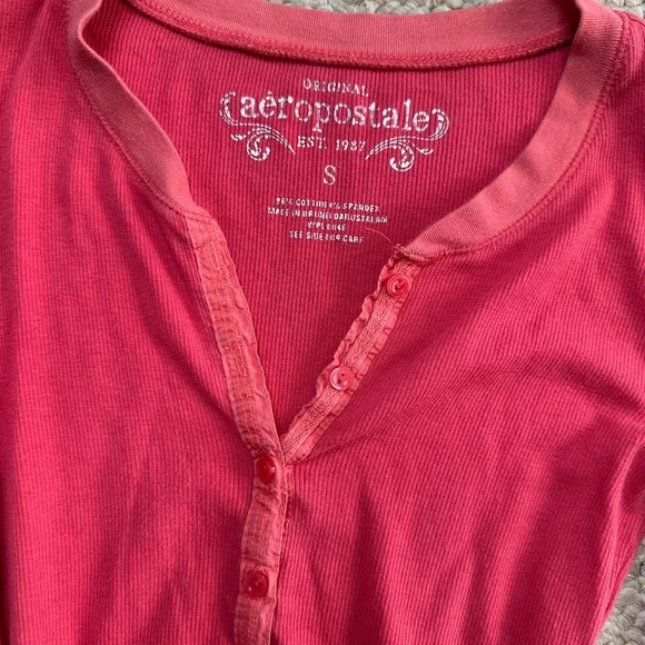 y2k aeropostale henley top size small - Picture 2 of 3